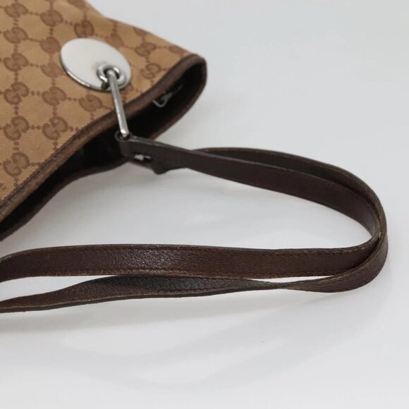 GUCCI GG Canvas Hand Bag Beige Gold 121023 Auth 135055 - Picture 8 of 16